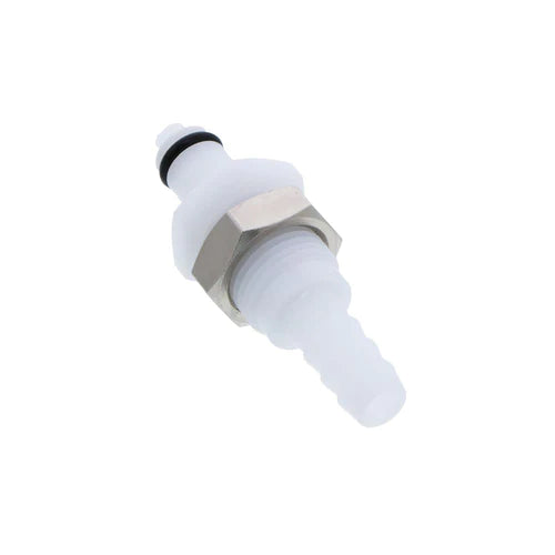 PMCD4204 Valved Panel Mount Hose Barb Coupling Insert 1/4 ID Barb(bag of 25 units)