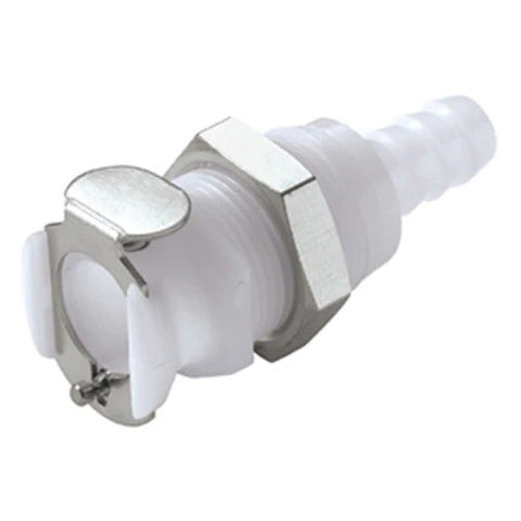 NCZ PLCD16005 Valved Panel Mount Hose Barb Coupling Body 5/16